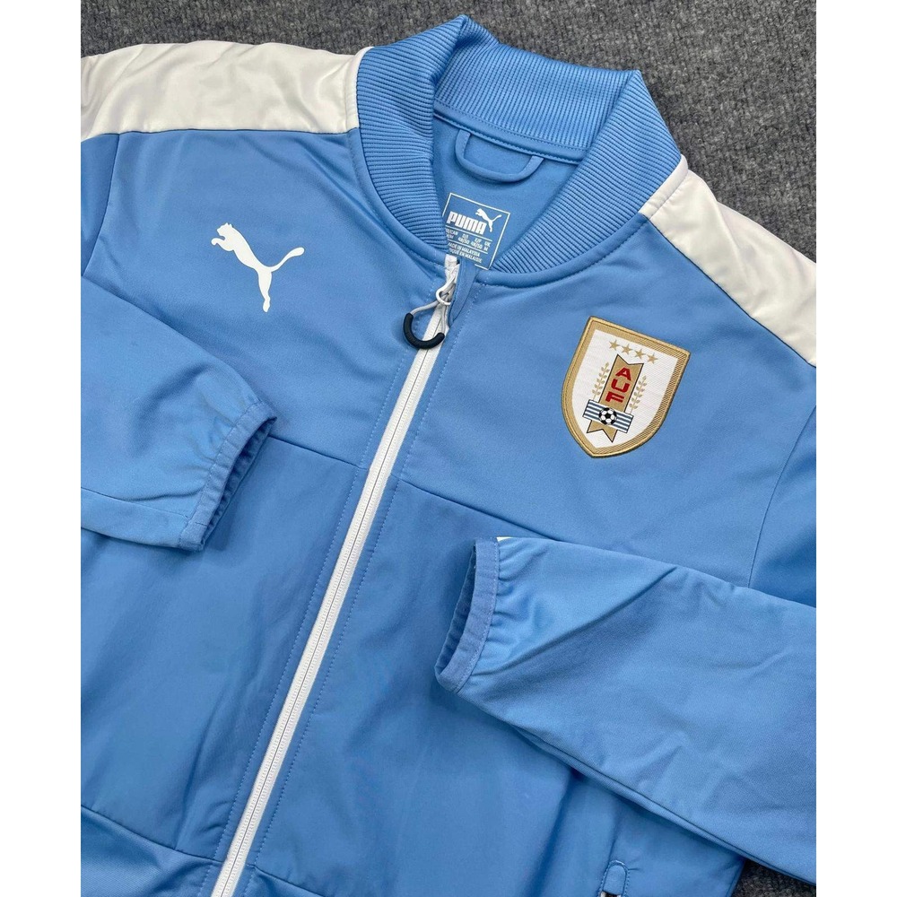 Puma Track Jacket Men's Medium Blue Uruguay AUF Soccer Full Zip 748425